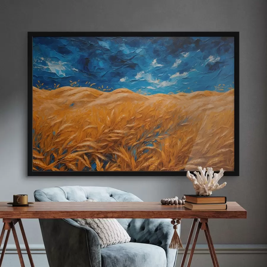 Fototapetes Kviešu lauks eļļas gleznošanas stilā f41584