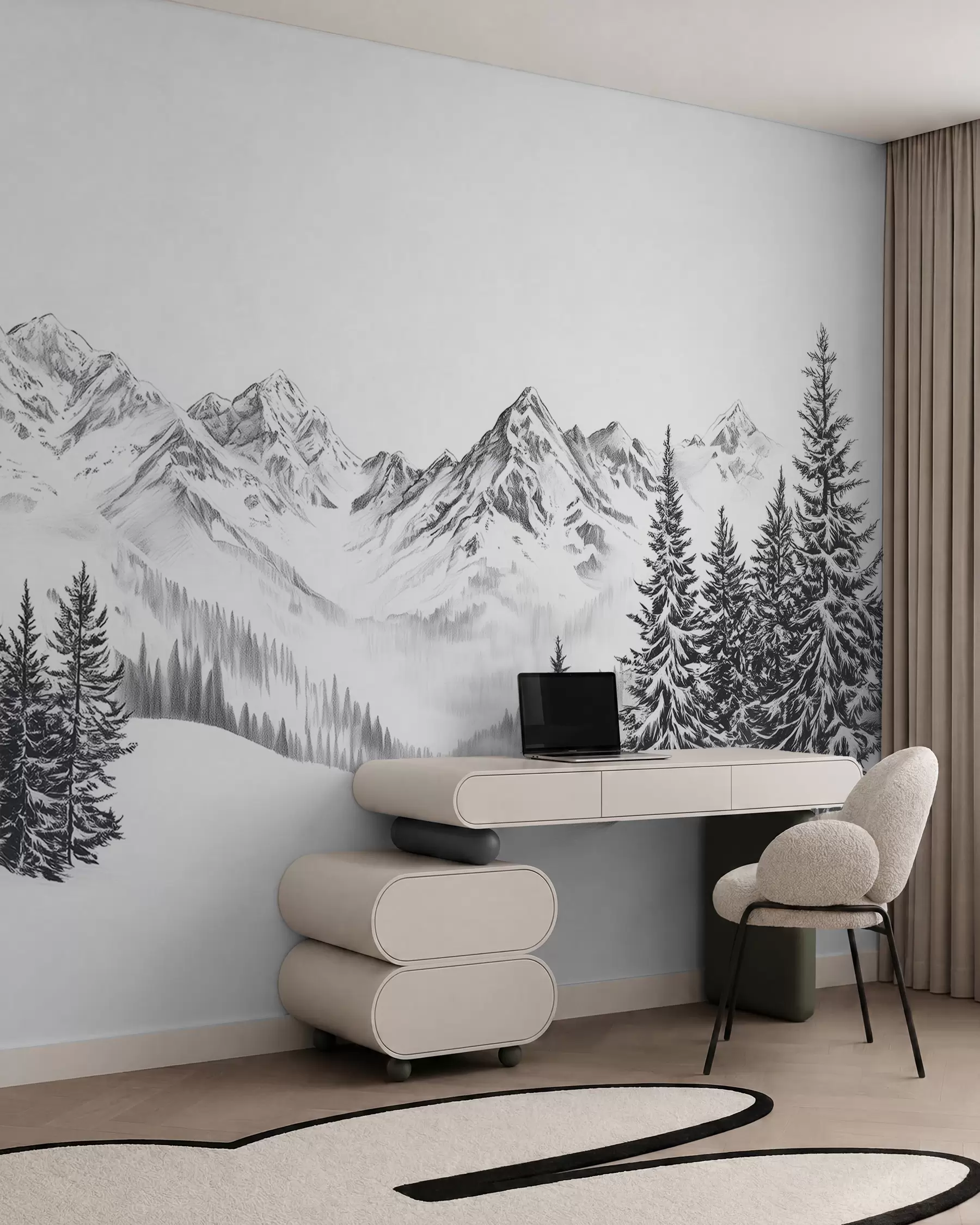 Fototapetes Alpu ziemas skice w02352