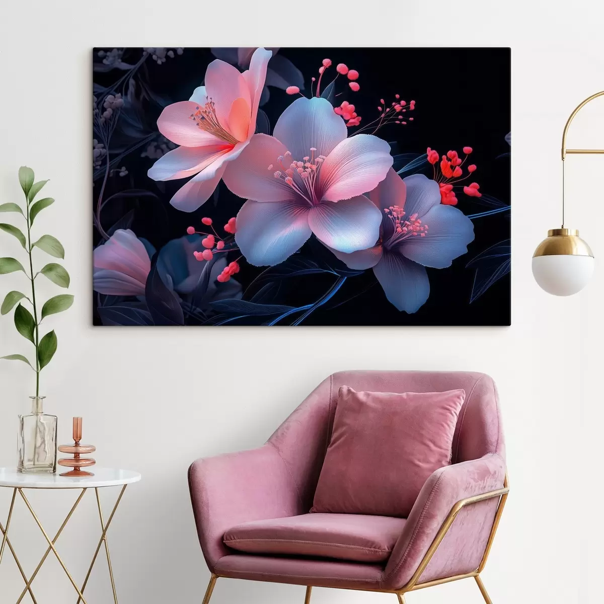 Glezna Lilijas ar neona krāsas imitāciju s41857