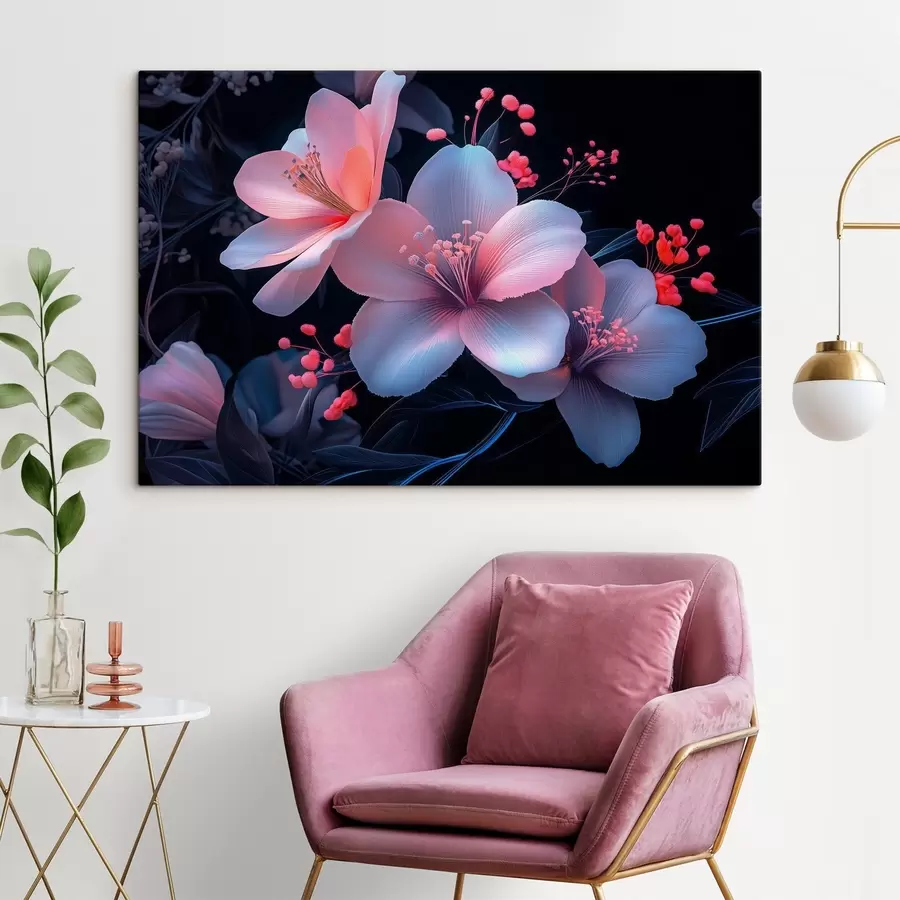 Glezna Lilijas ar neona krāsas imitāciju s41857