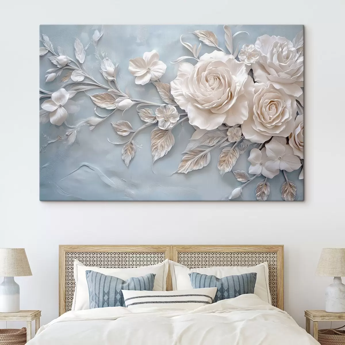 Glezna Neitrālu toņu ziedu kompozīcija s41858