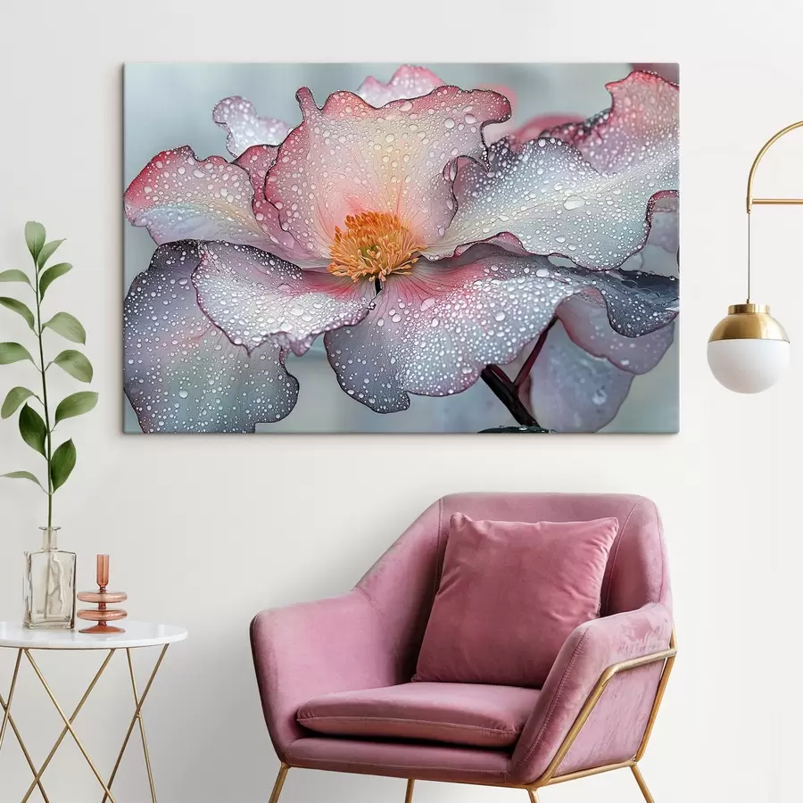 Glezna Zieds ar rasu uz ziedlapiņām s41872