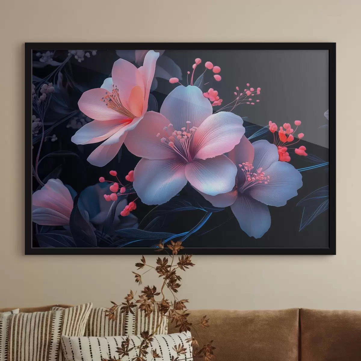 Plakāts Lilijas ar neona krāsas imitāciju f41857