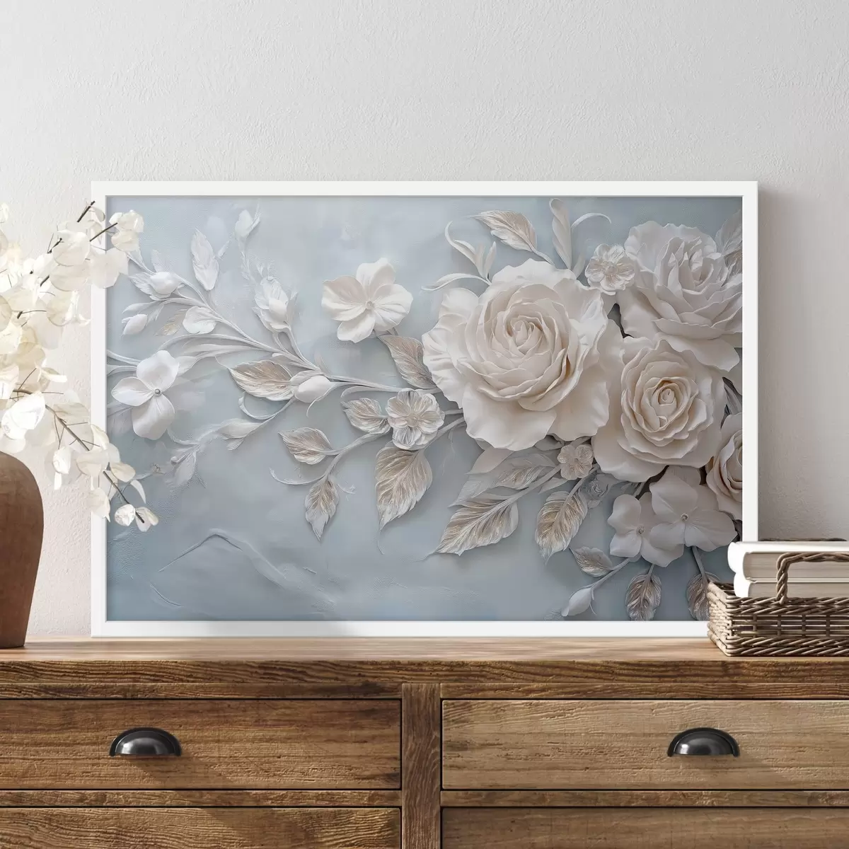 Plakāts Neitrālu toņu ziedu kompozīcija f41858