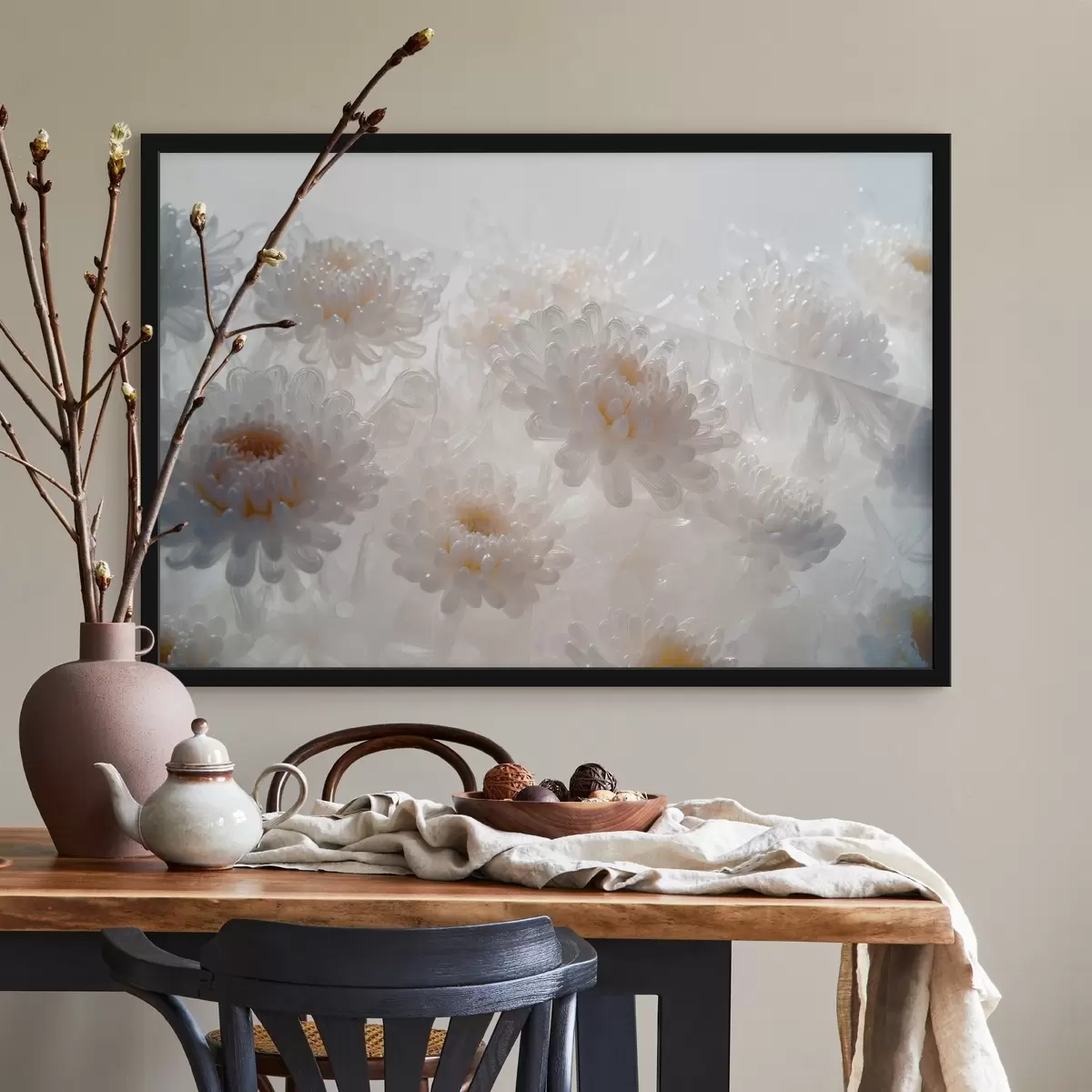 Plakāts Baltās krizantēmas f41879