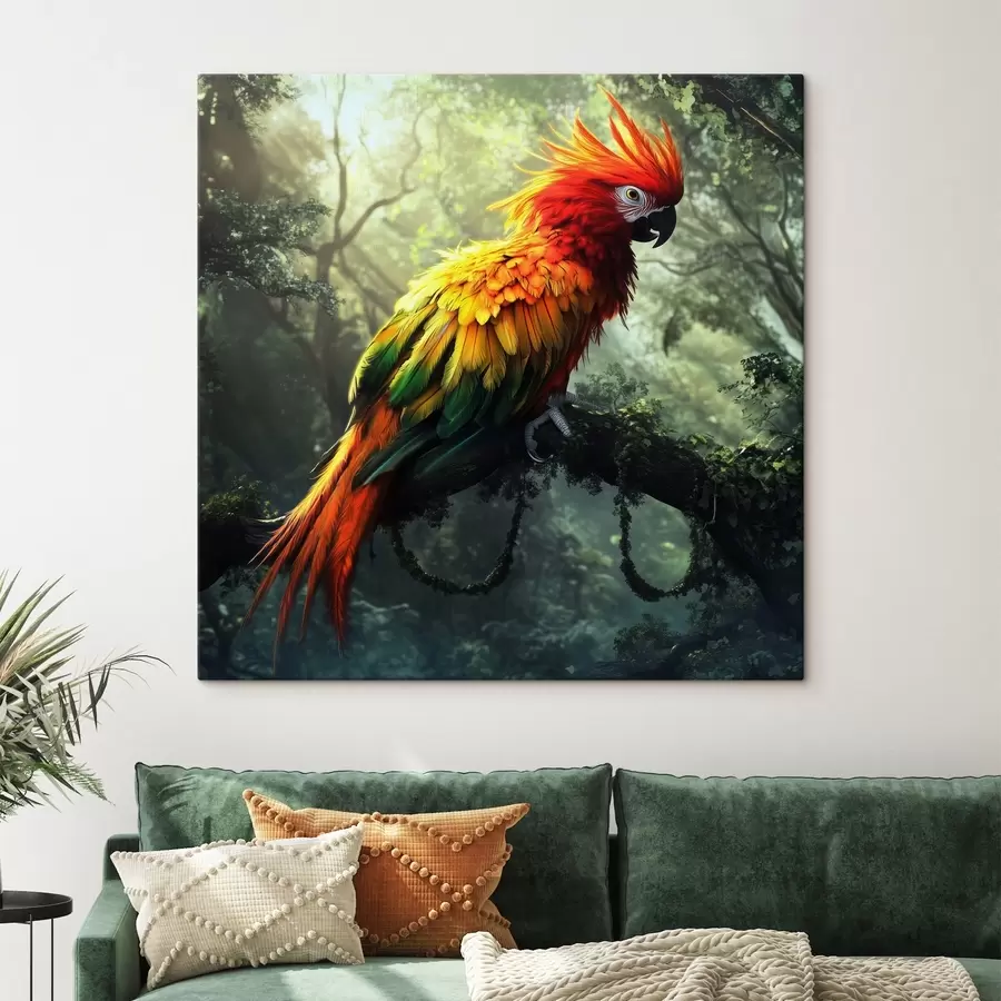 Glezna Krāsains papagailis džungļos s41967