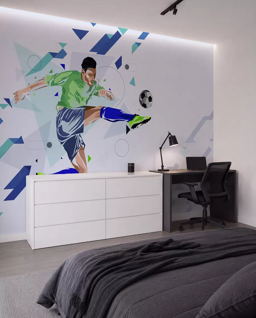 Fototapetes Futbola sitiens lidojumā w02401