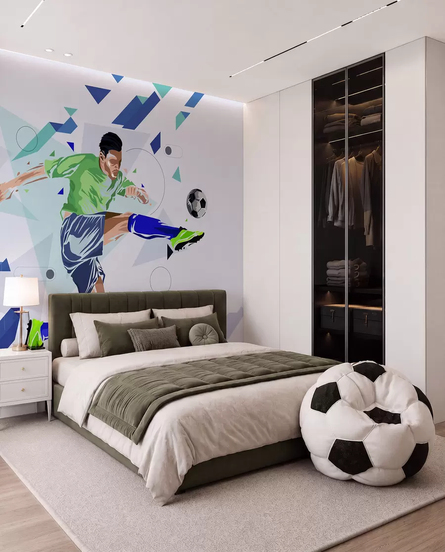 Fototapetes Futbola sitiens lidojumā w02401