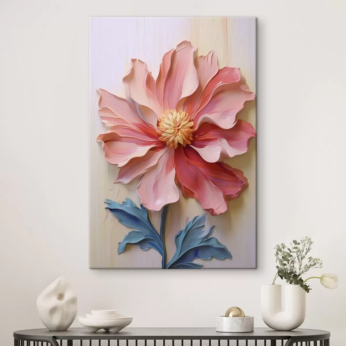 Glezna Rozā ziedu imitācijas krāsu triepieni s41941