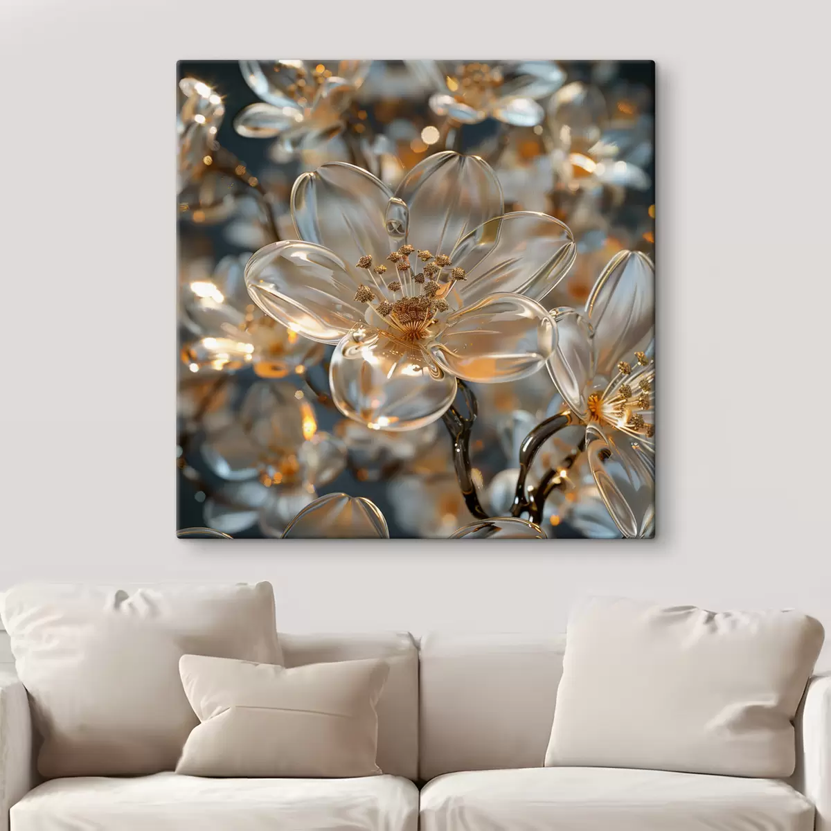 Glezna Stikla ziedi pasteļtoņos s40660