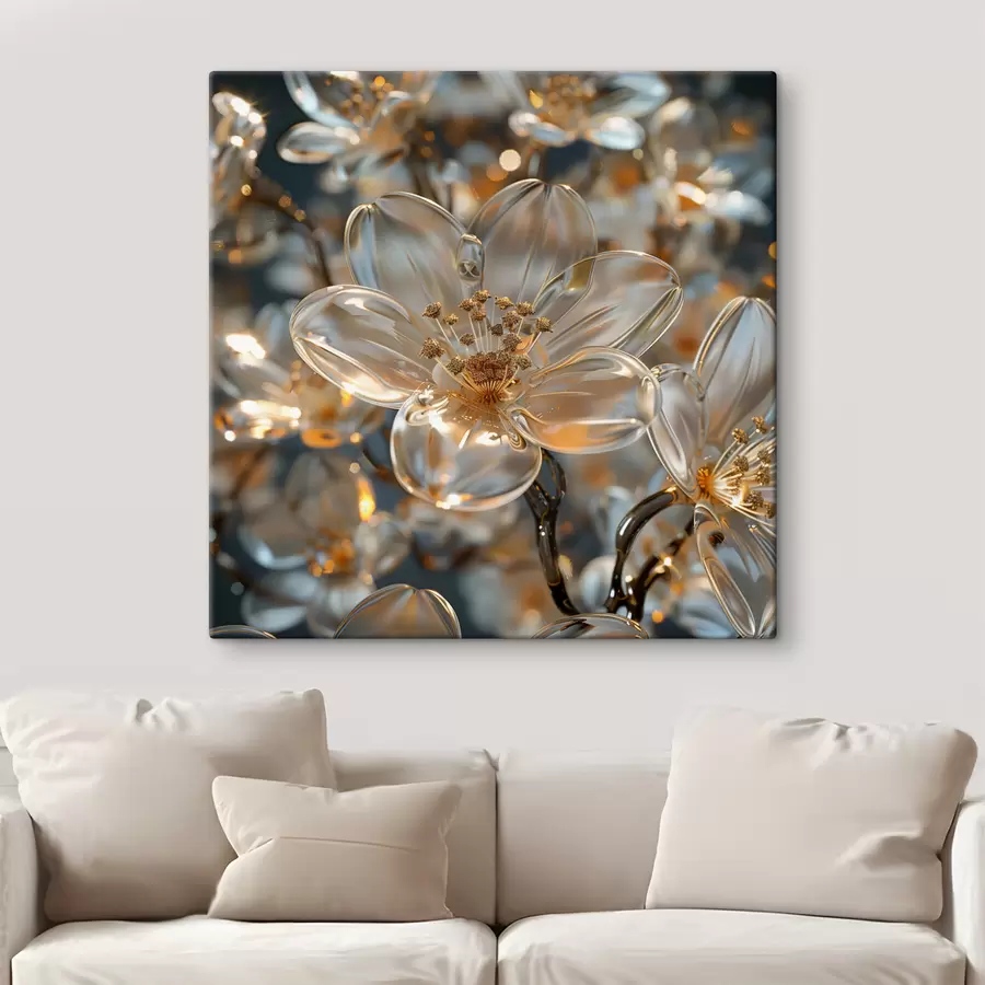 Fototapetes Stikla ziedi pasteļtoņos s40660