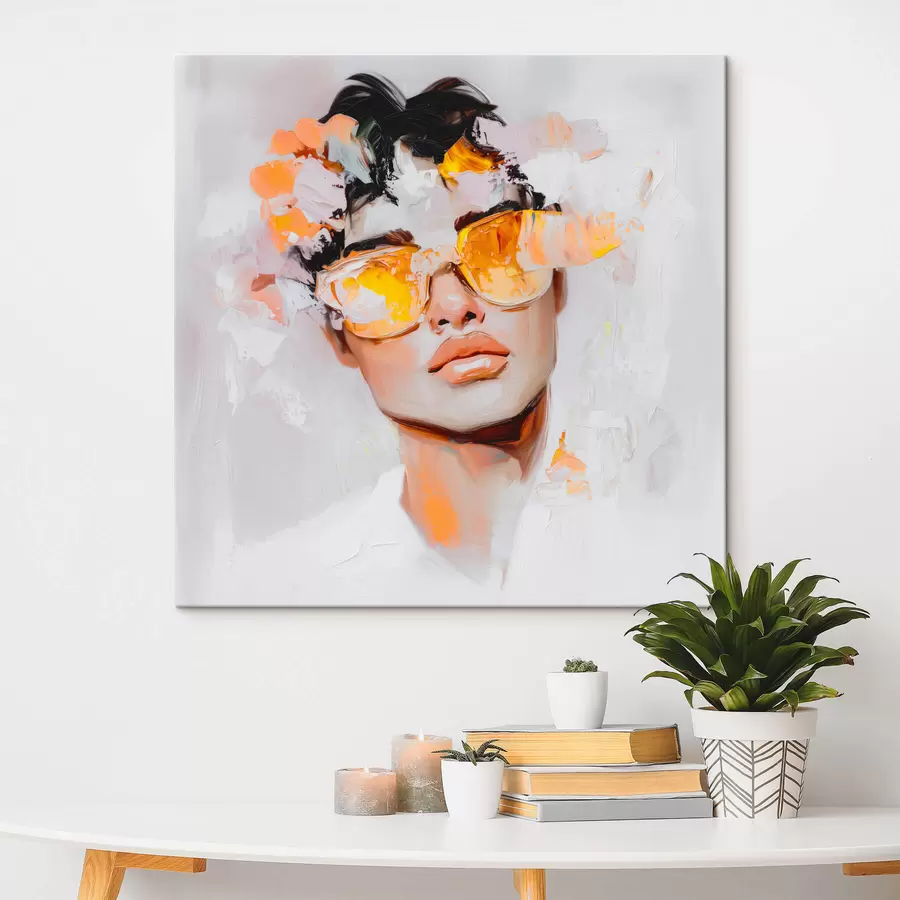 Glezna Vīrieša portrets ar krāsas triepienu imitāciju s41987