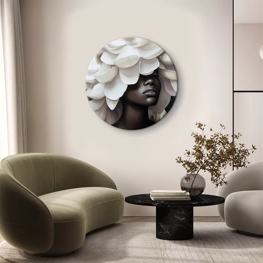 Glezna Sieviete ar ziediem galvā r40123