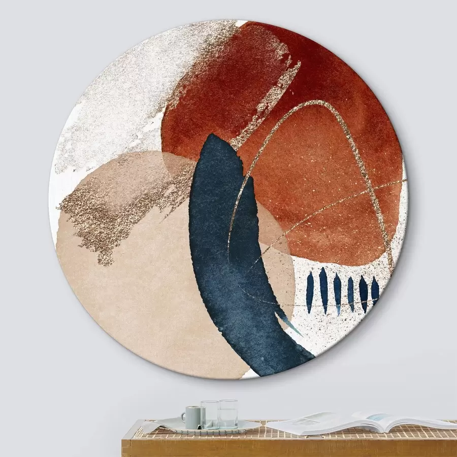 Glezna Abstraktais ceļojums: Terakotas un tumši zilā harmonija r35954