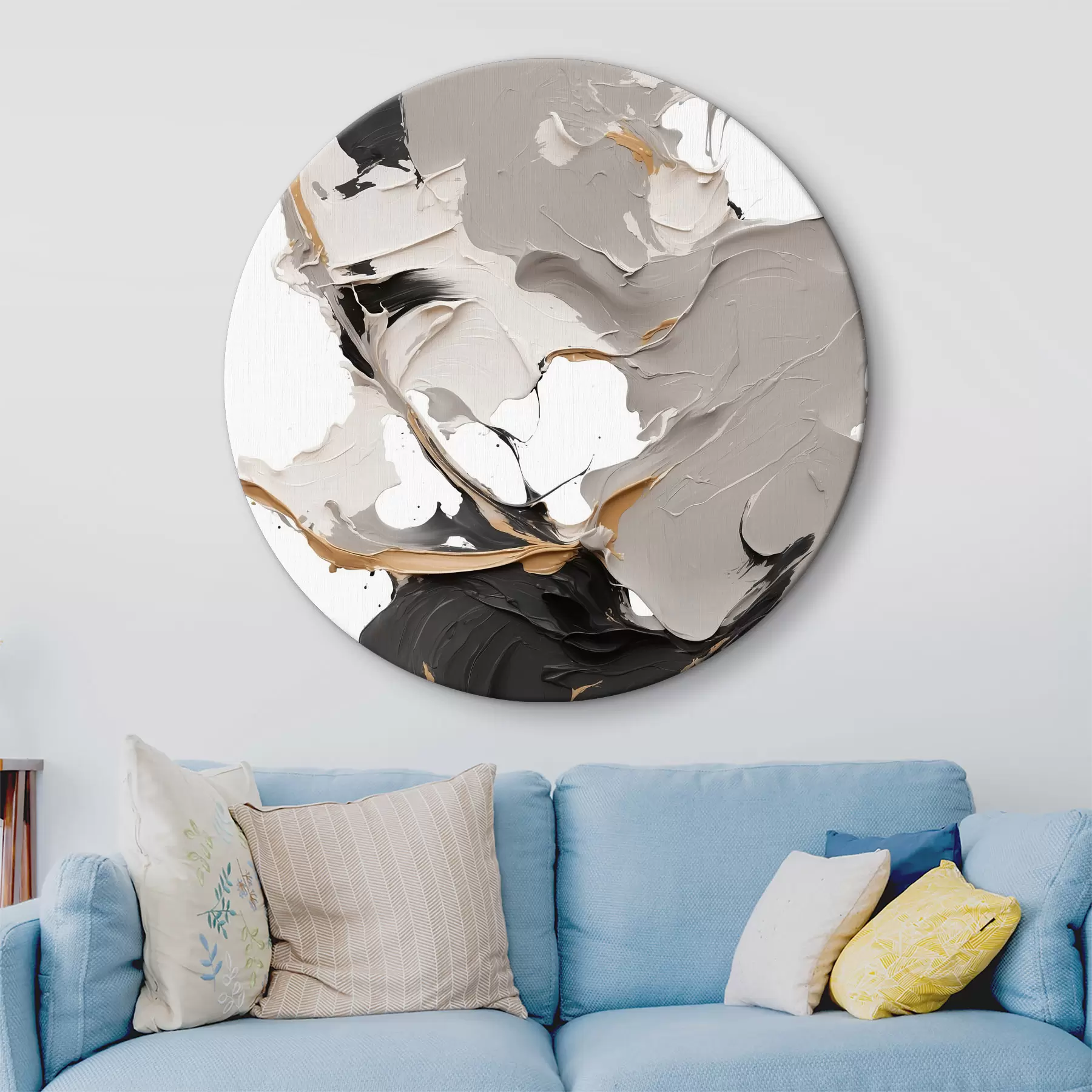 Glezna Abstrakta glezna baltā un pelēkā krāsā r38855