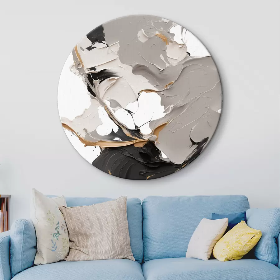 Glezna Abstrakta glezna baltā un pelēkā krāsā r38855