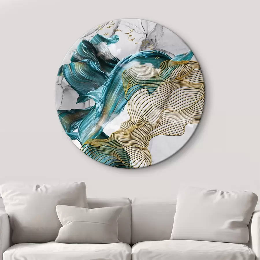 Glezna Abstraktie viļņi ar tējas krāsas un plūstošu līniju rakstiem r35797