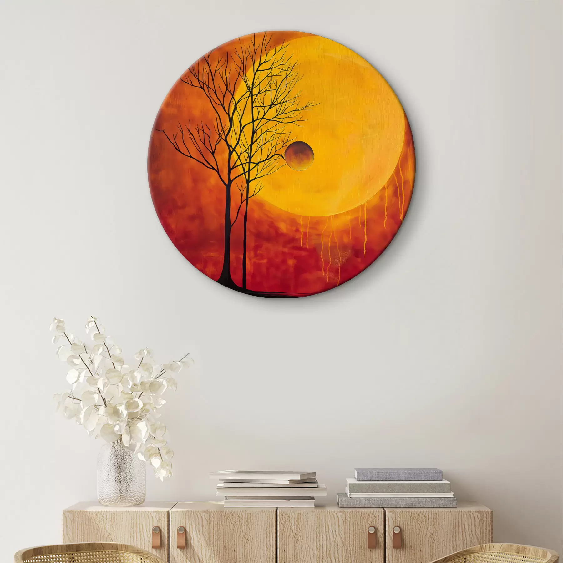 Fototapetes Abstrakcija, saule, sarkana, dzeltena r40005