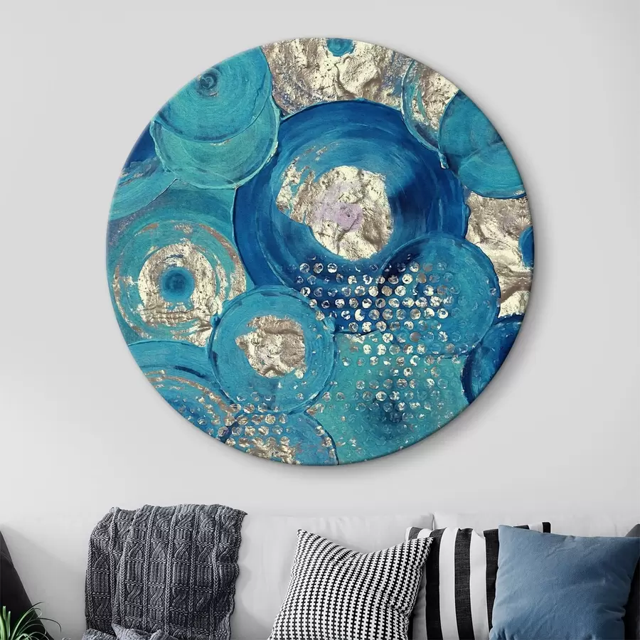 Glezna Zilgani apļi ar punktiem, eļļas krāsas r01035