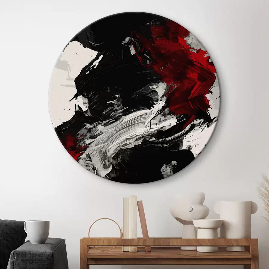 Glezna Melnā un sarkanā abstrakcija r38550