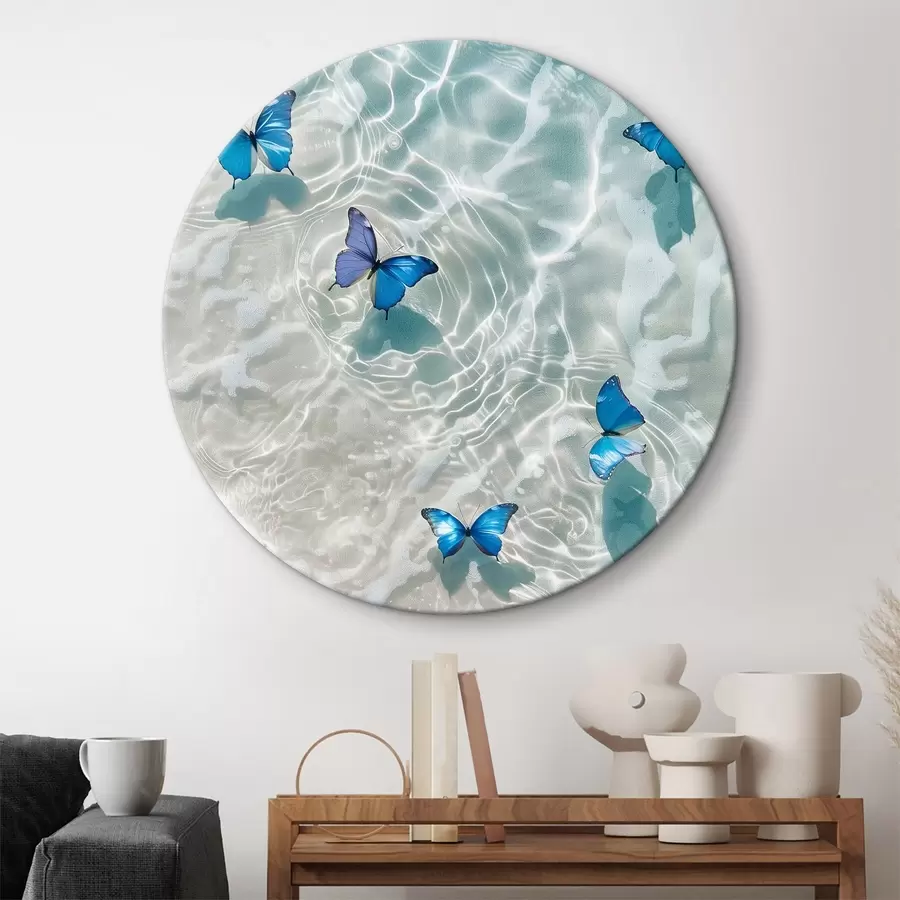 Glezna Zili tauriņi uz jūras viļņa r39228