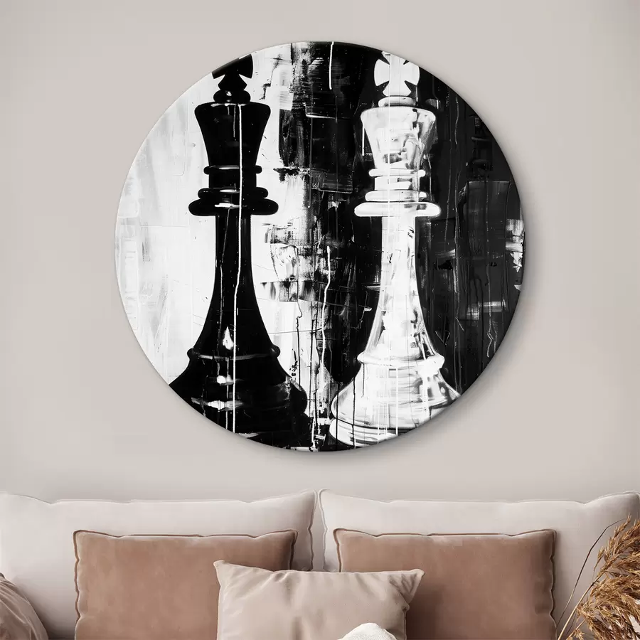 Glezna Šaha figūra melnā un baltā krāsā r38642