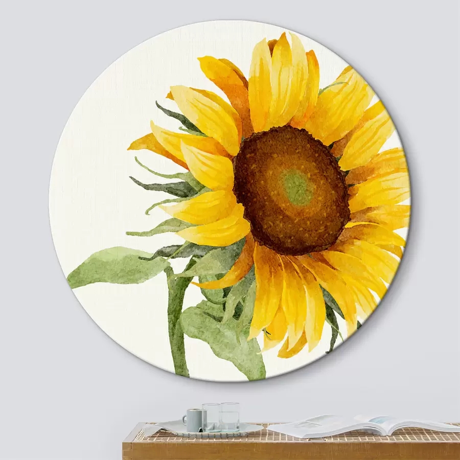 Glezna Krāsains akvareļu saulespuķe r39343