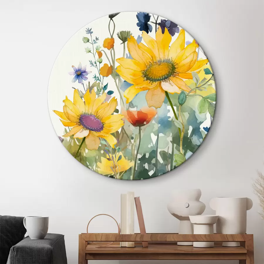 Glezna Krāsaini akvareļu savvaļas ziedi r39338