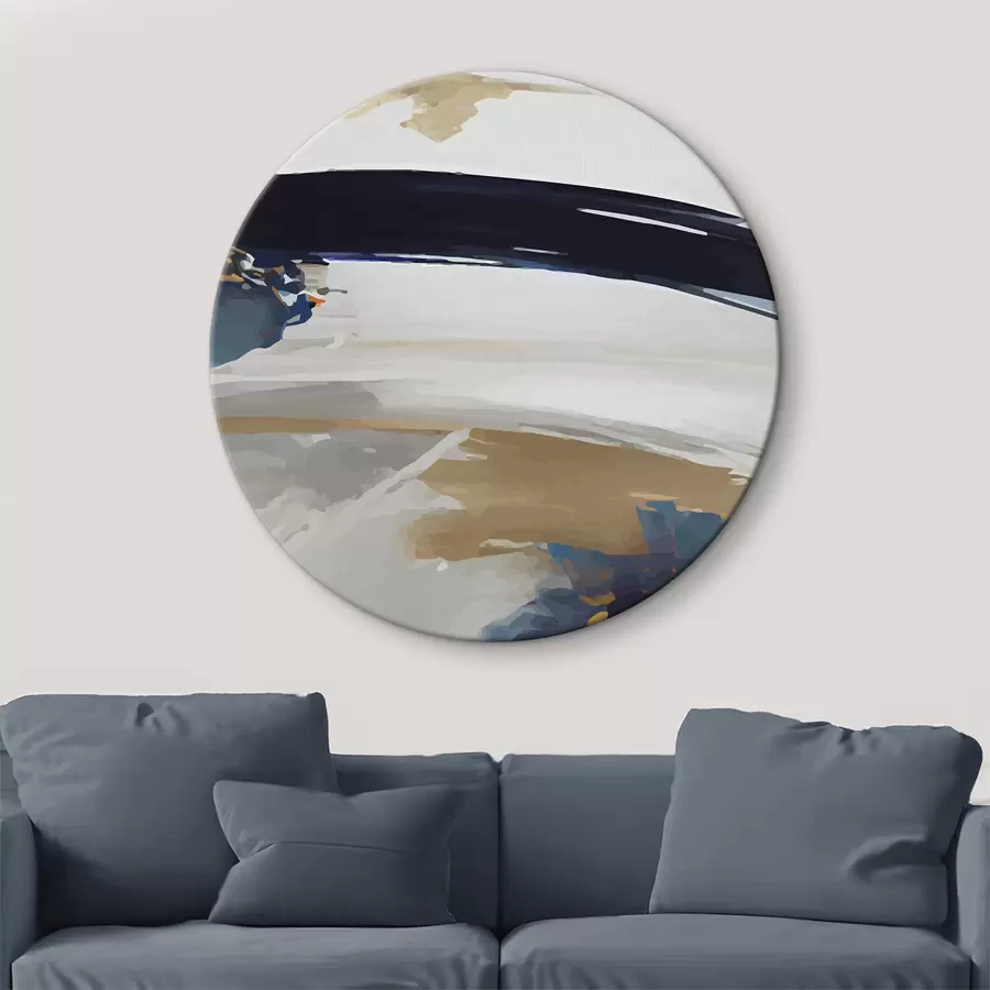 Glezna Izteiksmīga abstrakcija pelēkā un zilā krāsā r36620