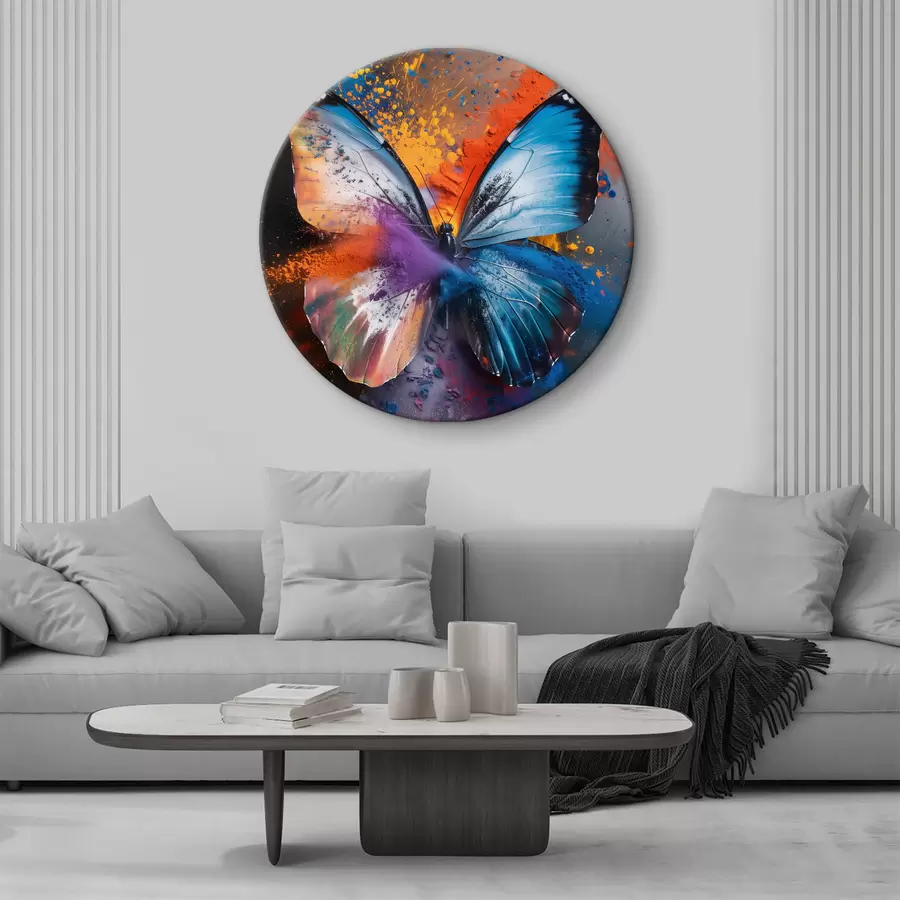 Glezna Liels tauriņš uz abstrakta fona r39801