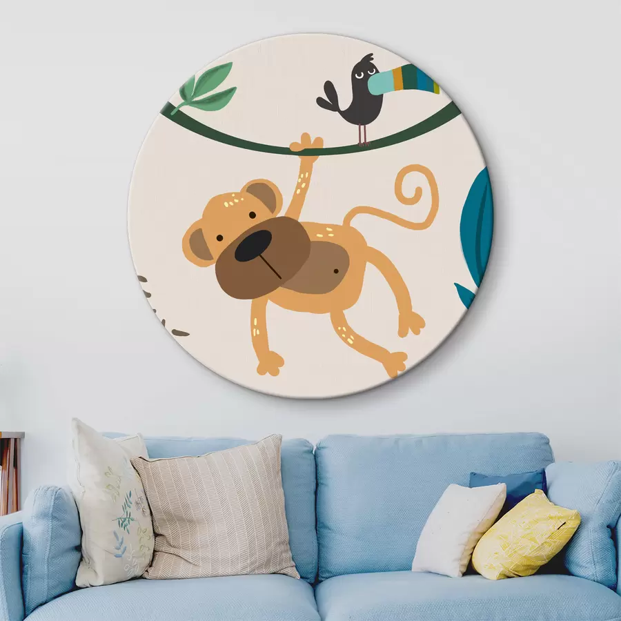 Glezna Pērtiķis džungļos safari stilā, boho r39094