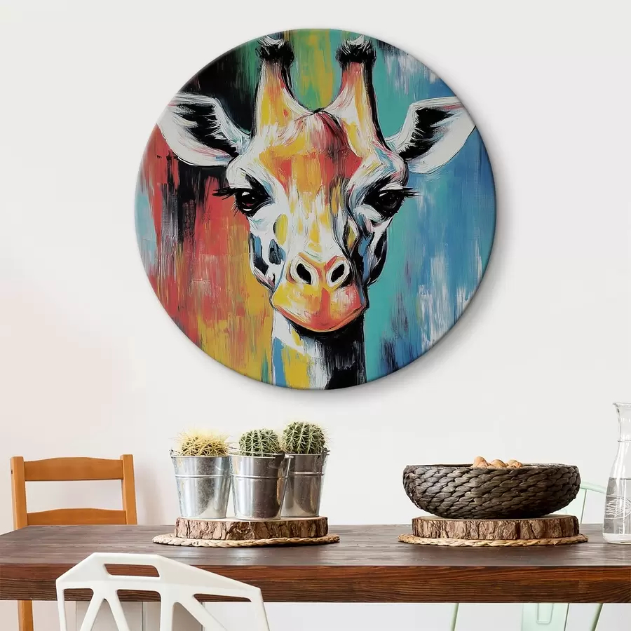 Glezna Daudzkrāsaina žirafe r40349