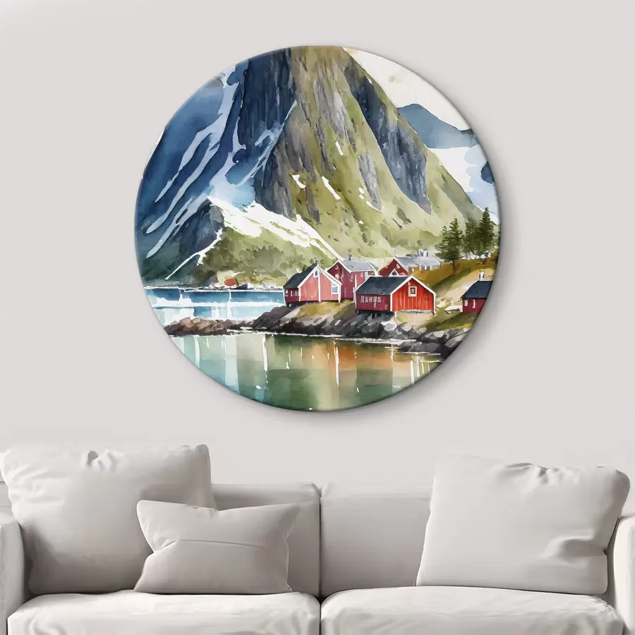 Fototapetes Norvēģija, daba, akvarelis, akvarelis, Lofotenas r36685