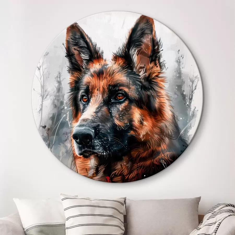 Glezna Vācu aitu suņa portrets r38995