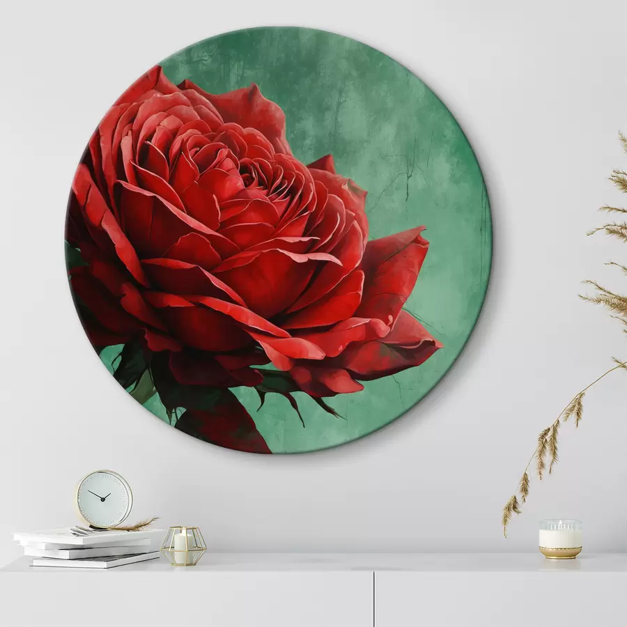 Glezna Roze uz zaļa fona r40339