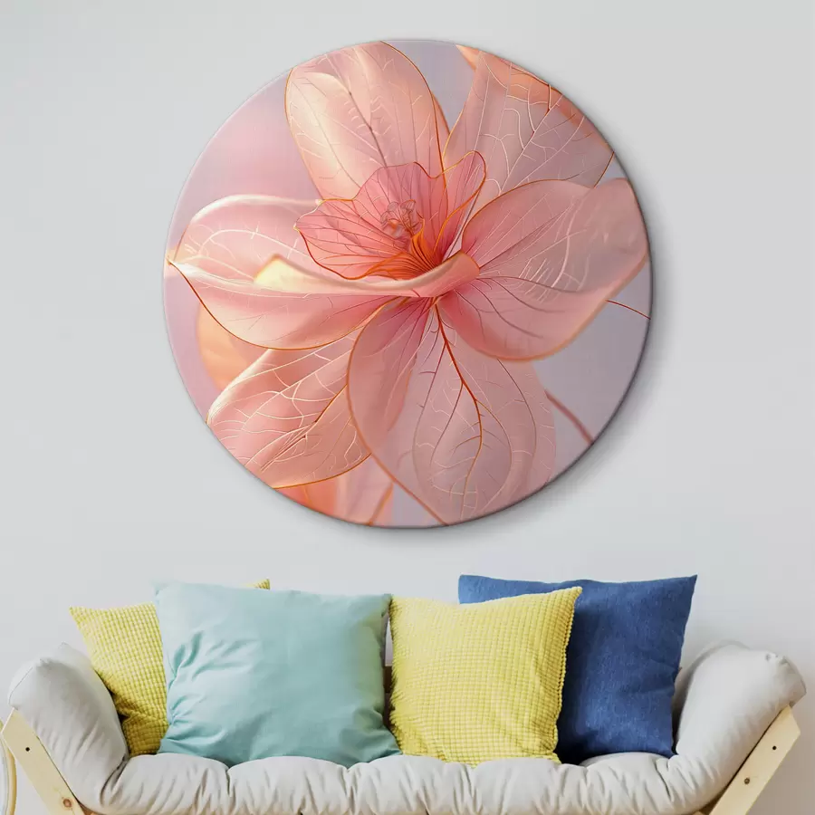 Glezna Maigi rozā ziedi ar gludām līnijām: minimālisms un smalkas detaļas r39632