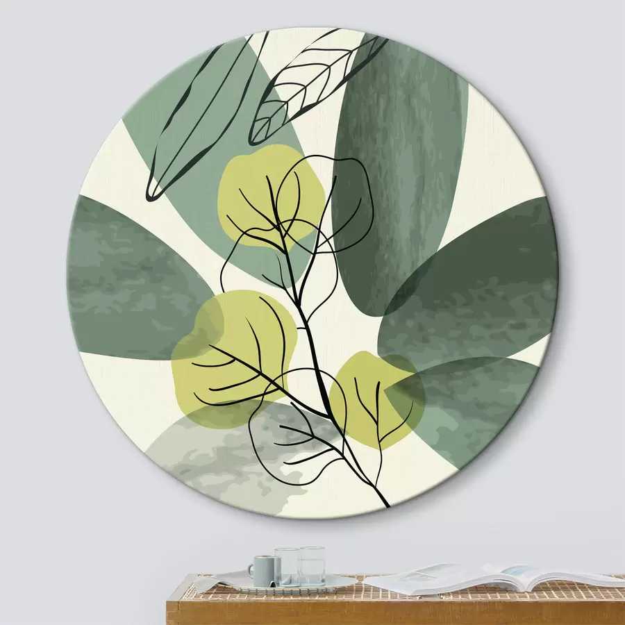 Glezna Akvareļkrāsas zīmējums ar boho zaļumiem r36106