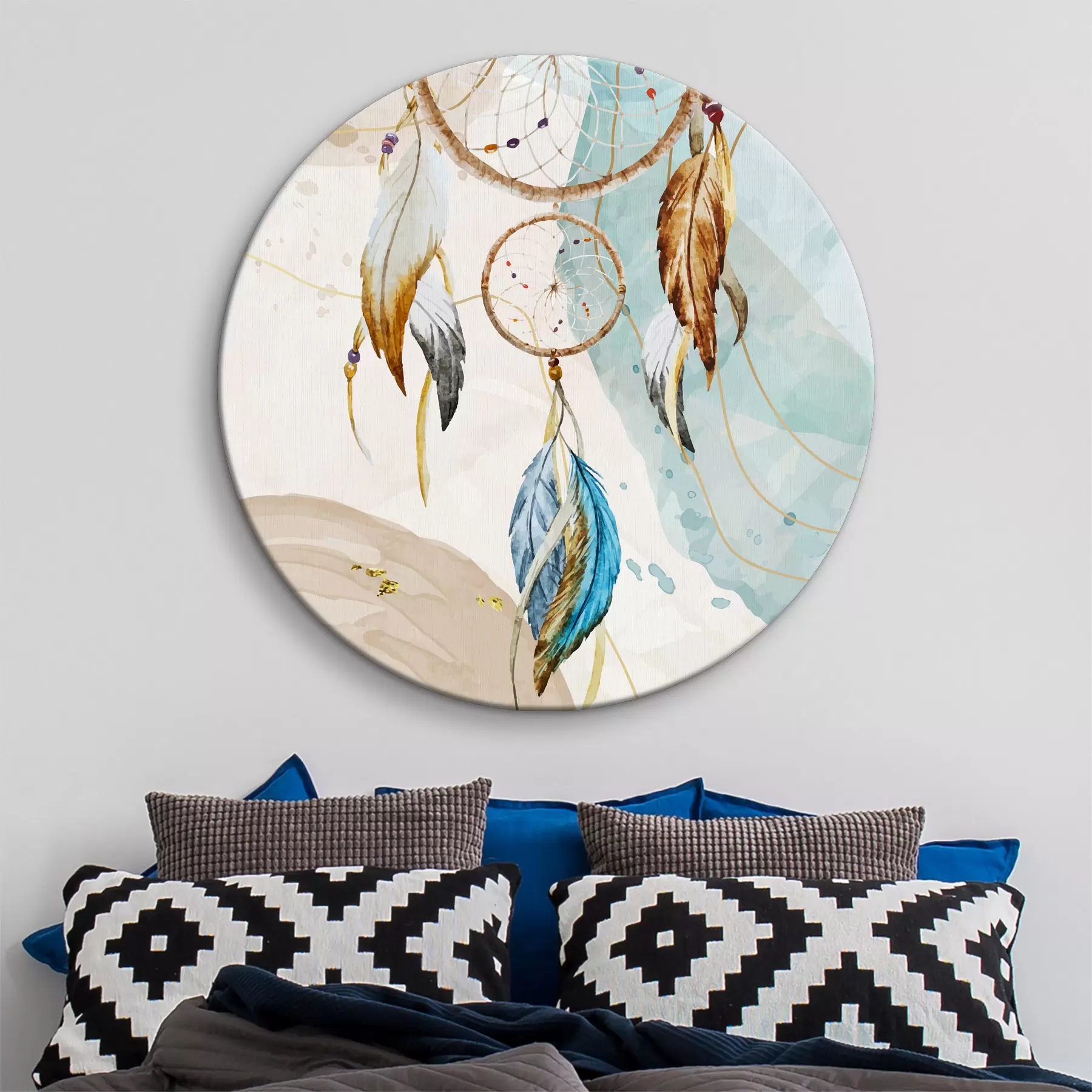 Glezna akvarelis, sapņu ķērājs, spalvas, pastelis r38330