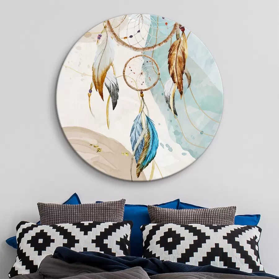 Glezna akvarelis, sapņu ķērājs, spalvas, pastelis r38330