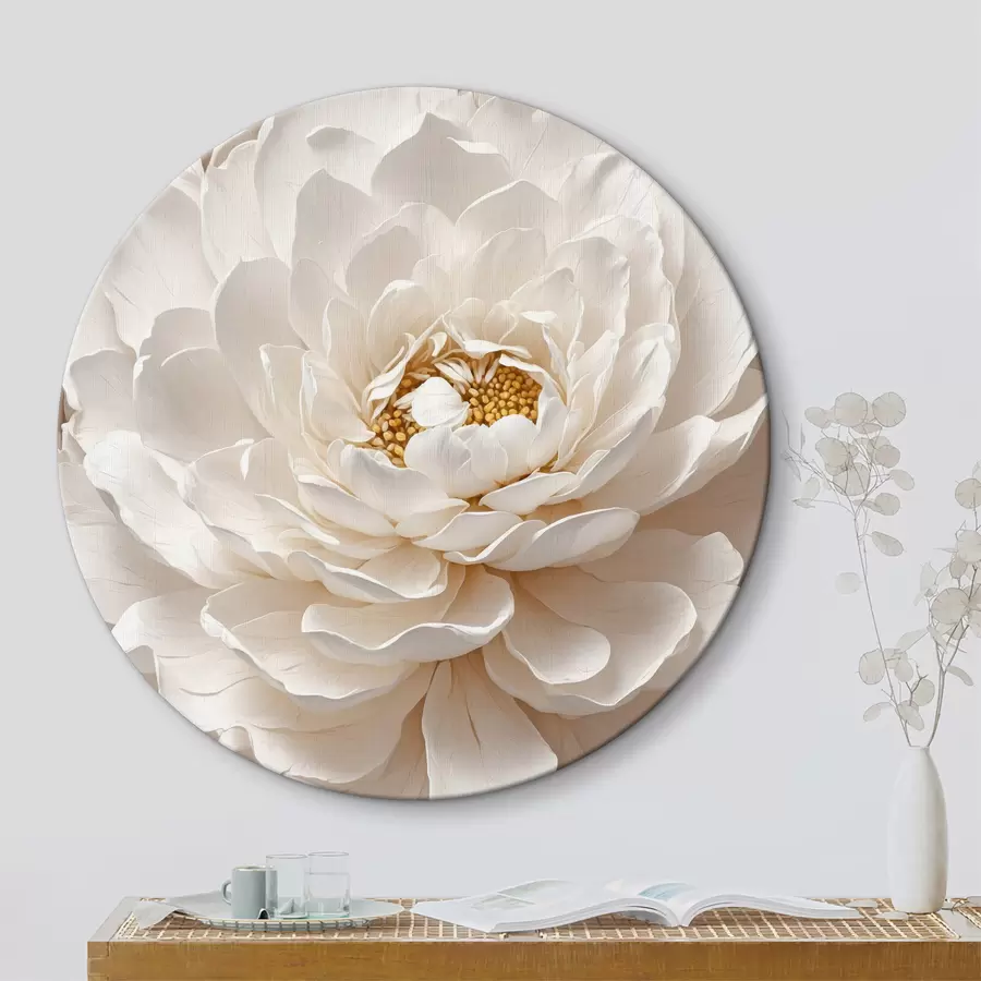 Glezna Baltu ziedu tuvplāns r40348