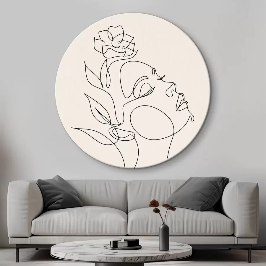 Glezna Sievietes seja, abstrakcija, līnija, dabisks r38011