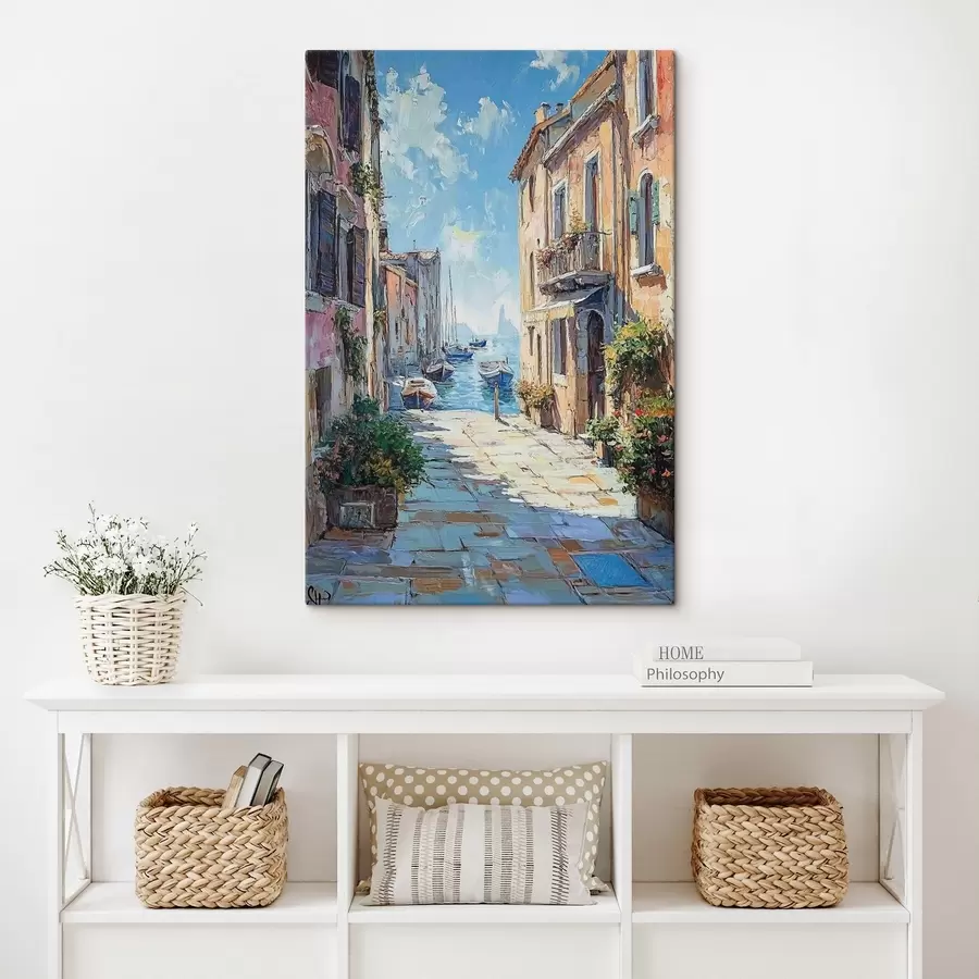 Glezna Venēcijas iela eļļas krāsas stilā s42003