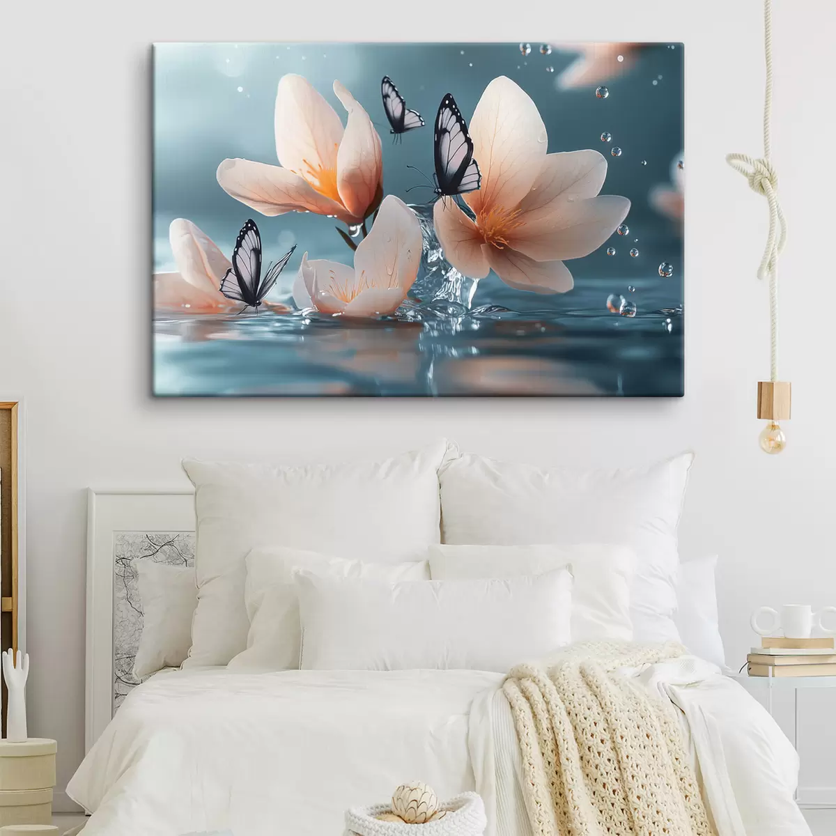 Glezna maigi ziedi uz ūdens s42008