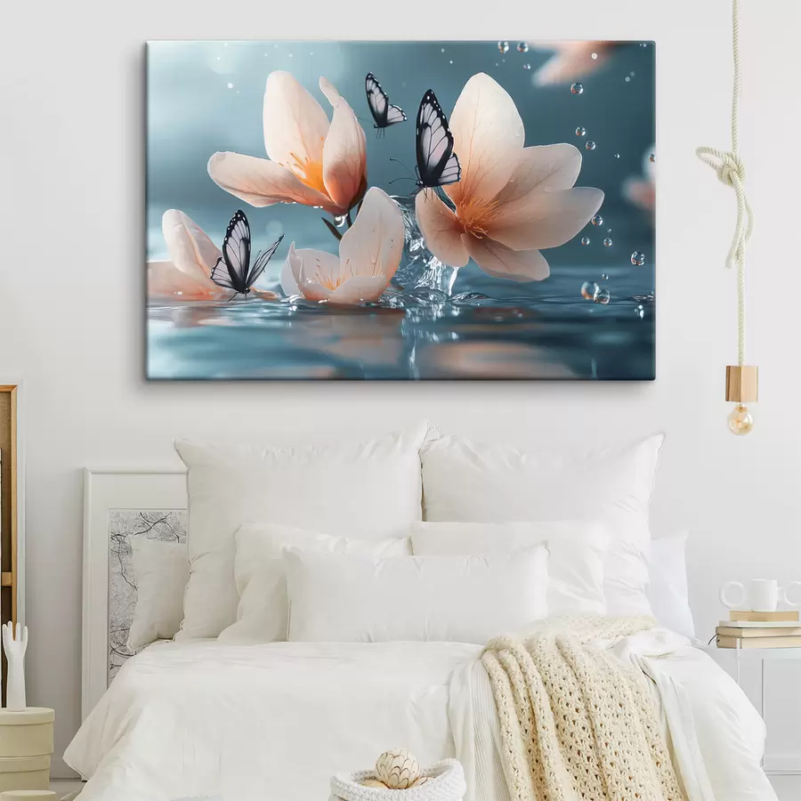 Glezna maigi ziedi uz ūdens s42008