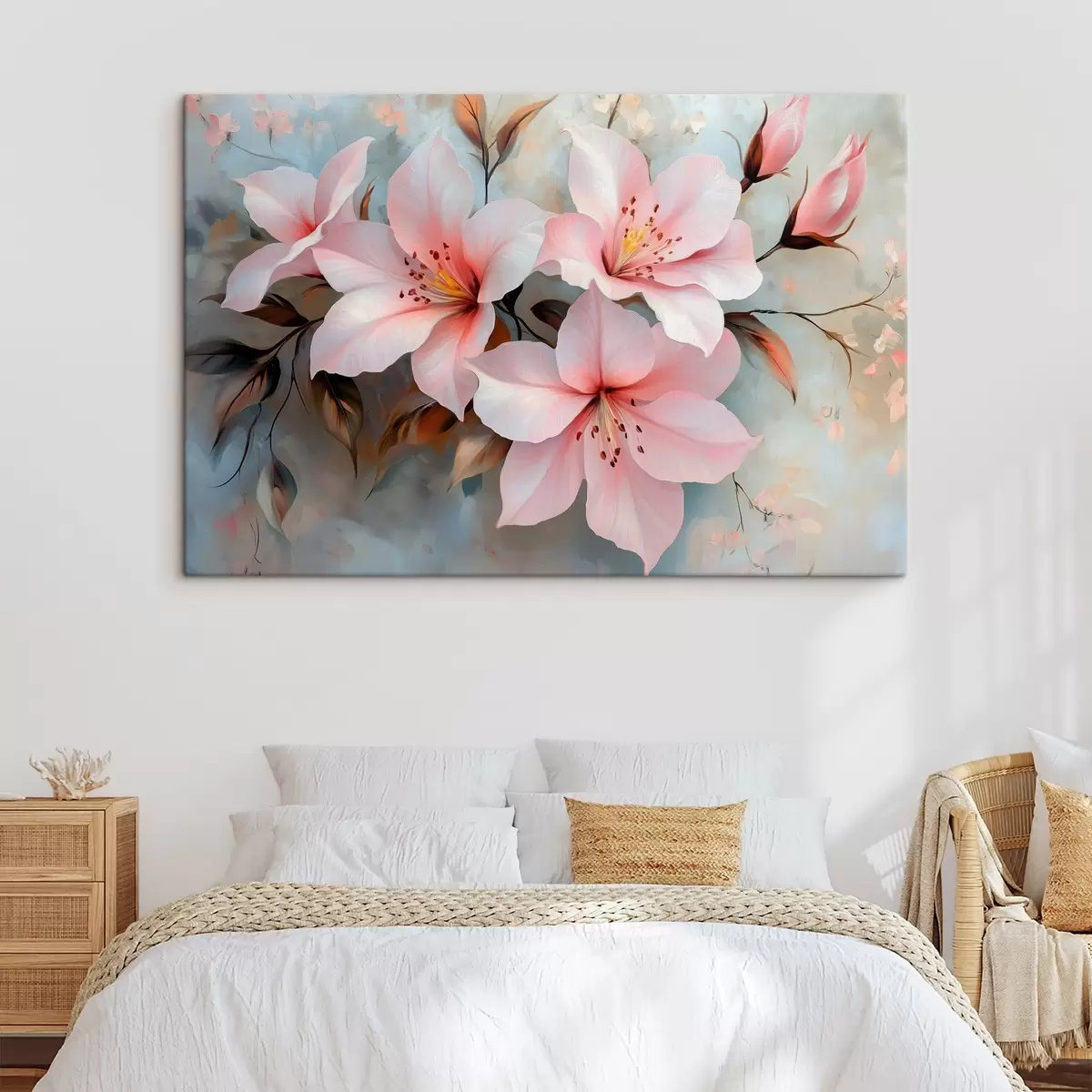 Glezna maigi rozā ziedi s42010