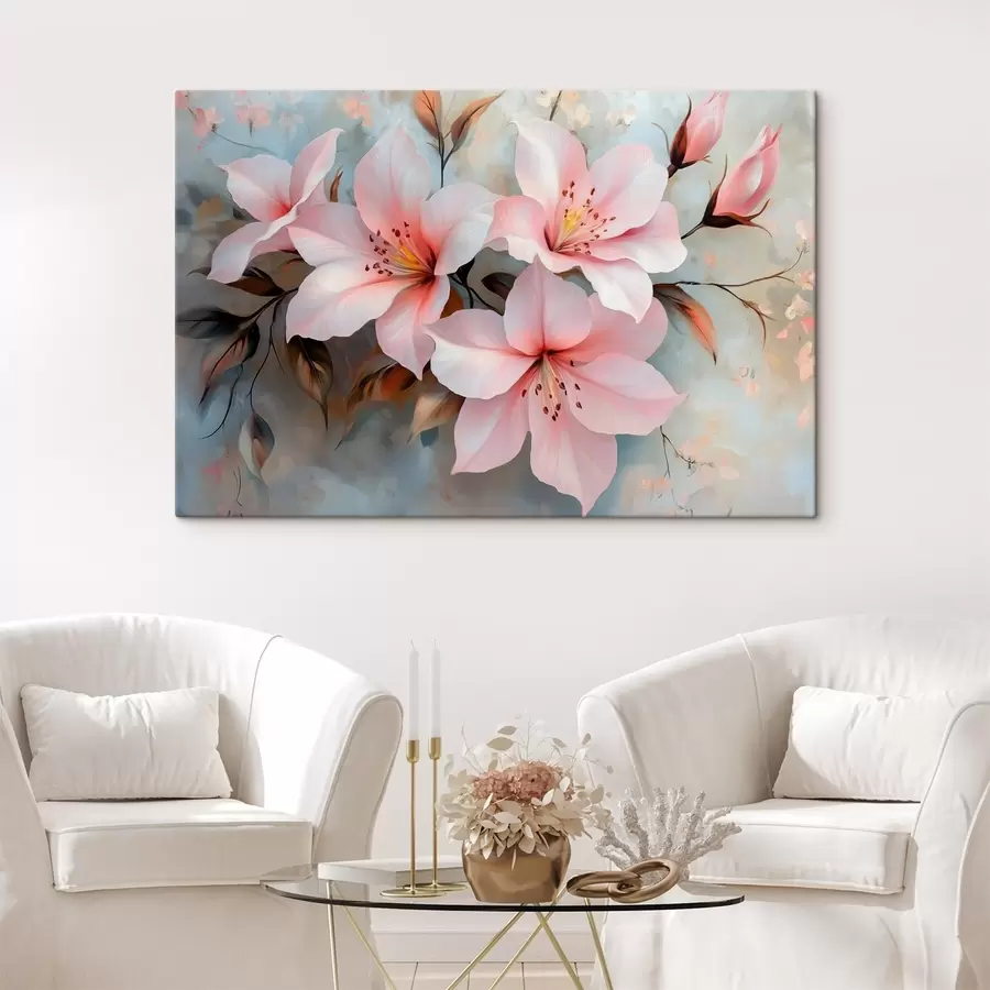 Glezna maigi rozā ziedi s42010