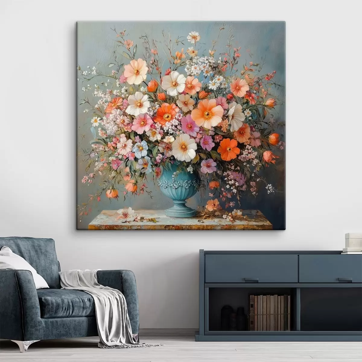 Glezna spilgti savvaļas ziedi vāzē s42022