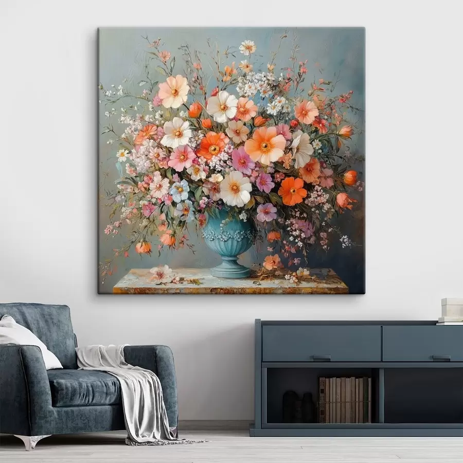 Glezna spilgti savvaļas ziedi vāzē s42022