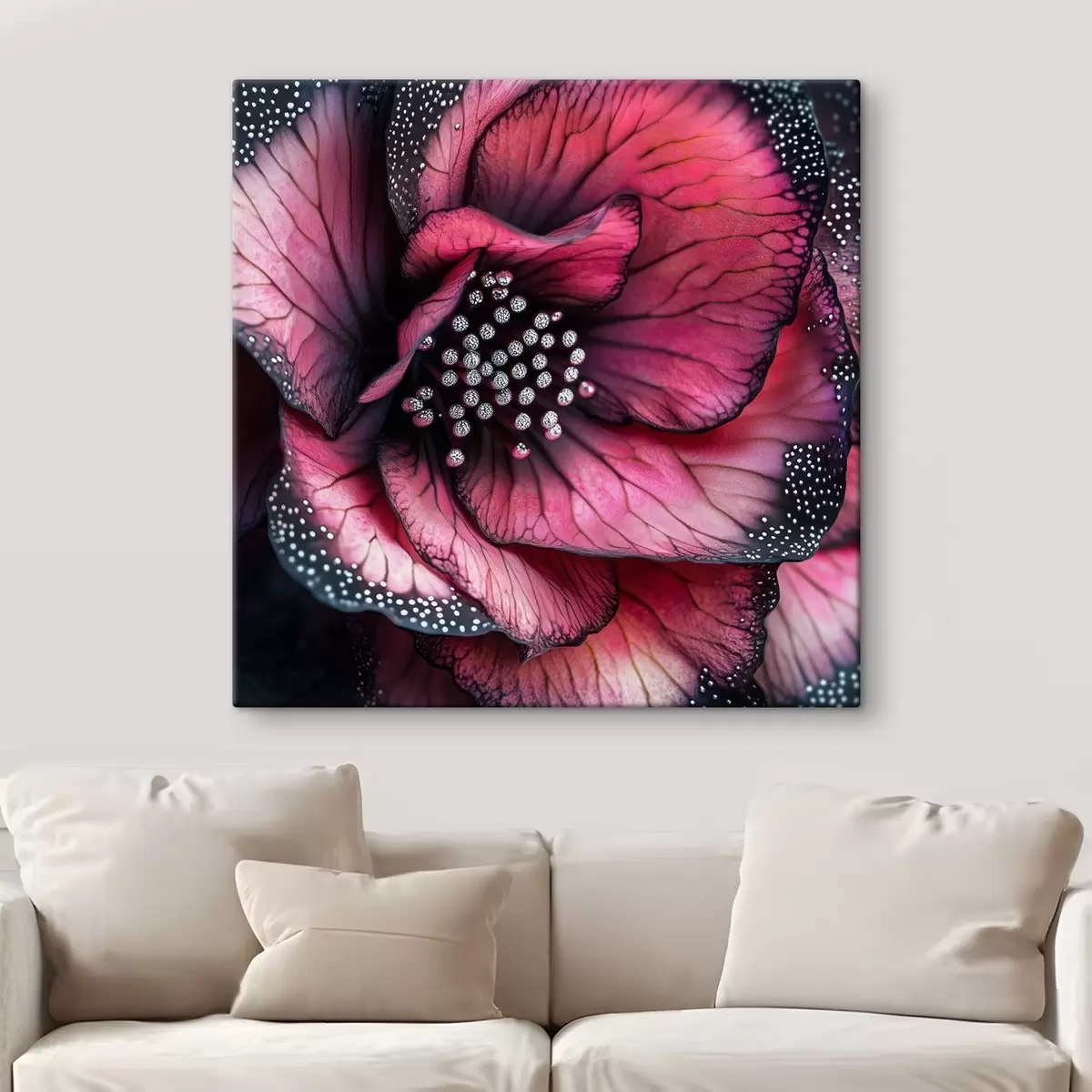 Glezna Grezna begonija sarkanos un rozā toņos s41977