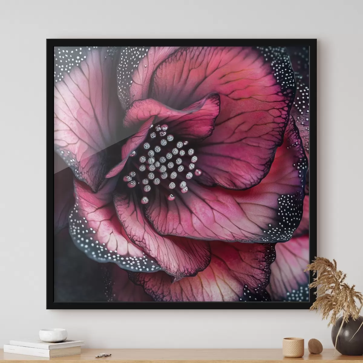 Plakāts Grezna begonija sarkanos un rozā toņos f41977